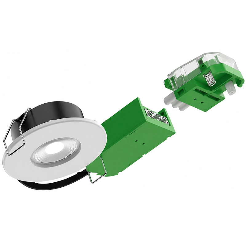 4-6W 4CCT IP65 Dimmable Fire Rated Downlight In A Matt White Finish (image for) 4-6W 4CCT IP65 Dimmable Fire Rated Downlight In A Matt White Finish