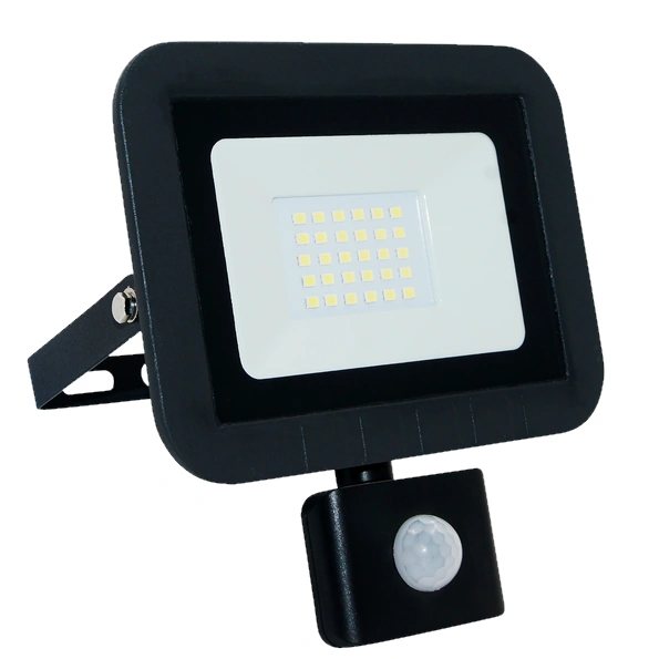 Emco LSF20P 20W IP65 Slimline Outdoor LED Floodlight In Black With PIR (image for) Emco LSF20P 20W IP65 Slimline Outdoor LED Floodlight In Black With PIR