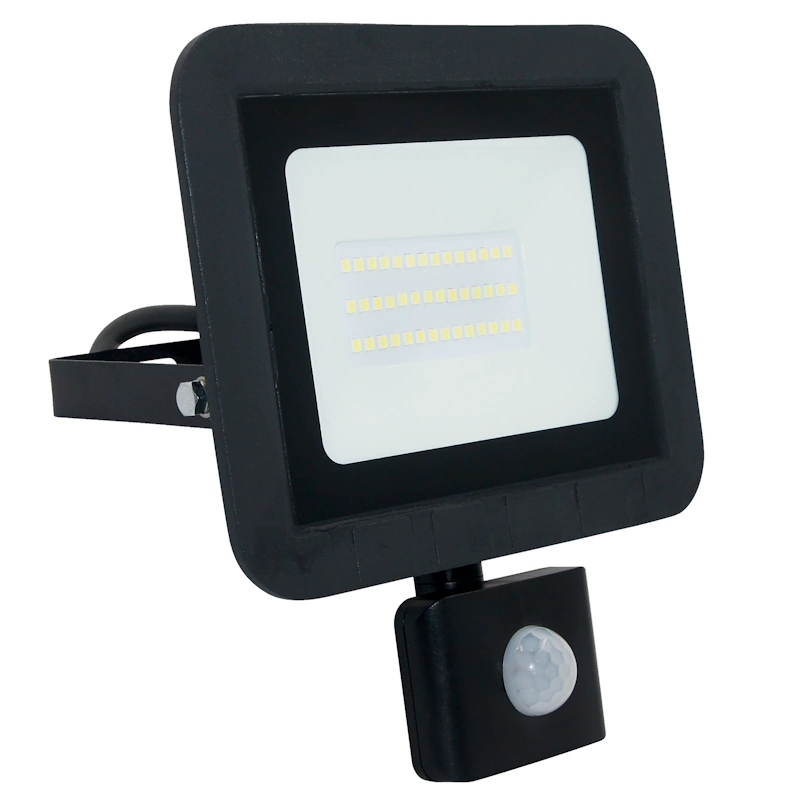 Emco LSF30P 30W IP65 Slimline Outdoor LED Floodlight In Black With PIR (image for) Emco LSF30P 30W IP65 Slimline Outdoor LED Floodlight In Black With PIR
